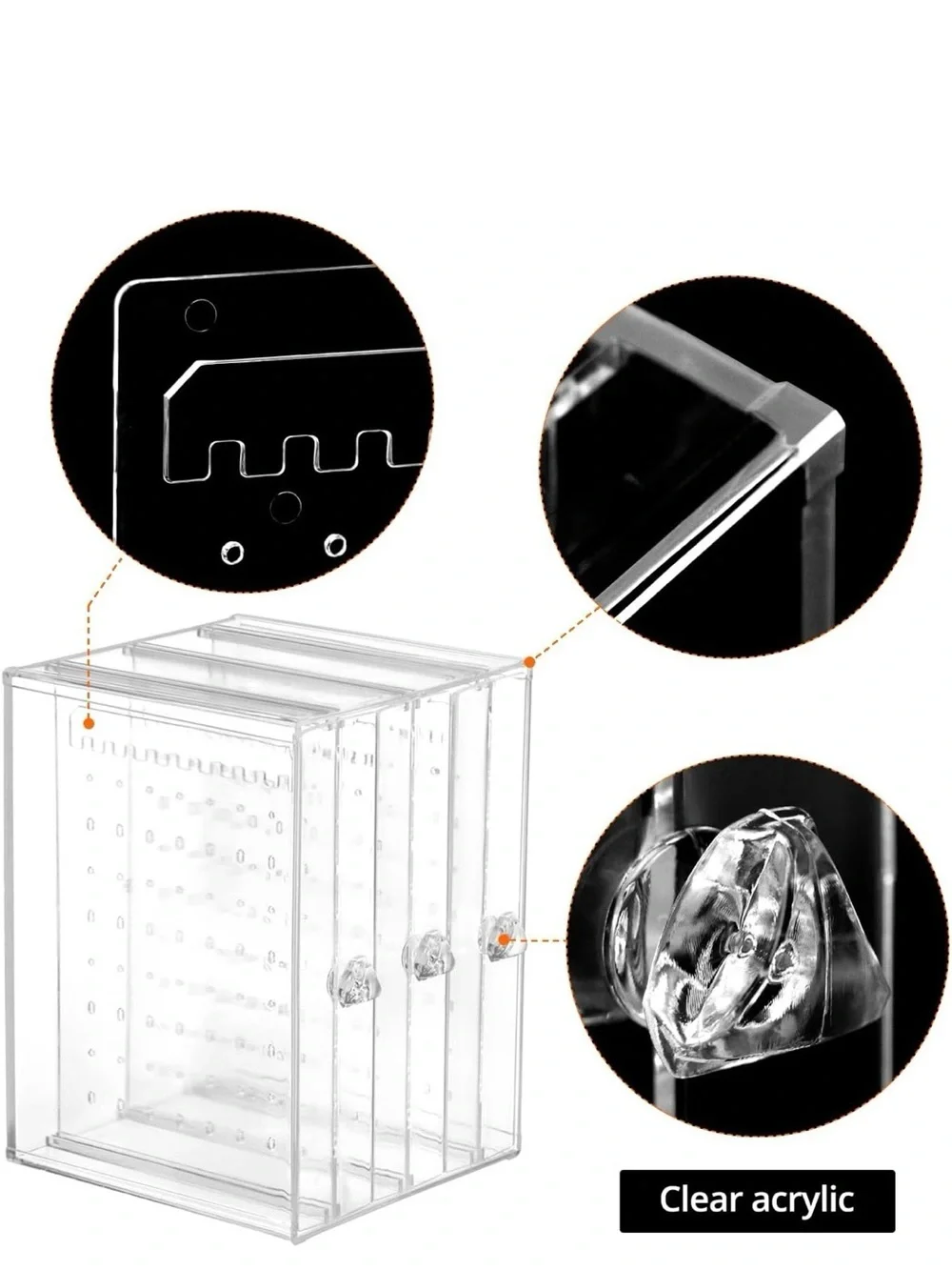 Clear Acrylic Earring Organizer - Transparent